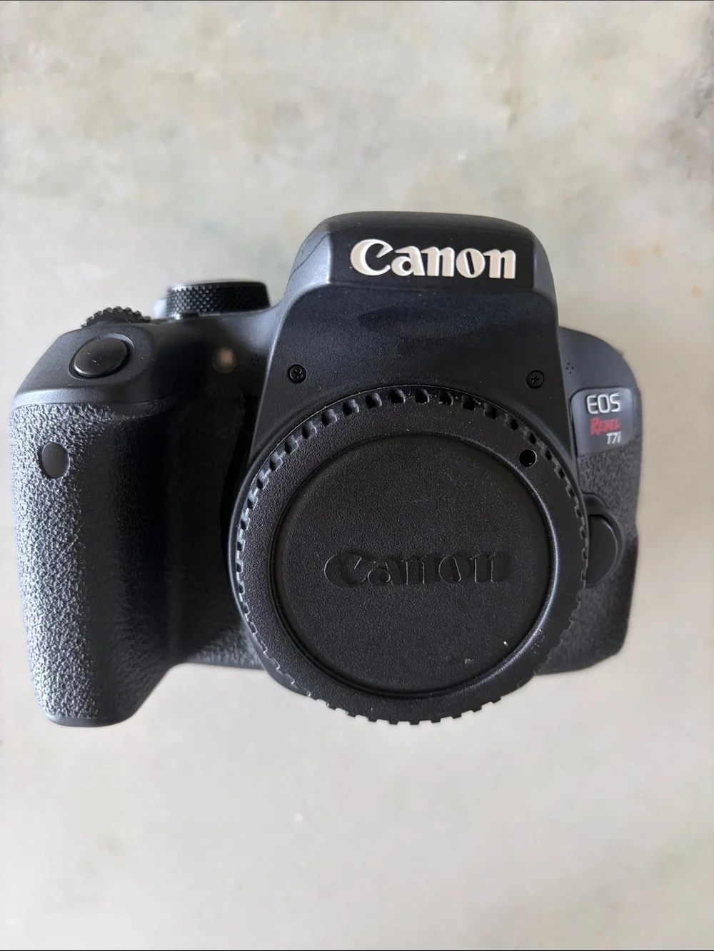 Canon EOS Rebel T7i DSLR Camera Body only-Black + 3 Batteries & Charger